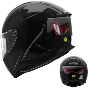 Full Face Motorcycle Helmet - DOT Approved, App Programmable Rear Display, USB Charging, Adult Dirt Bike Helmet for Men & Women, Size: M