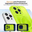 MOCCA Design for iPhone 16 Pro Max Case with Magnetic Invisible Stand [Full Camera Protection] [Compatible with Magsafe] Military Drop Shockproof Translucent Matte Case Cover 6.9",Fluorescent Green