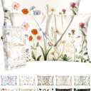 2 Pack Silk Pillowcase - 20x26 Inch Standard Size Silk Pillow Case with Hidden Zipper for Women Lady Smooth Soft Breathable Cute Design Pillowcase for Hair and Skin, Quiet Flower