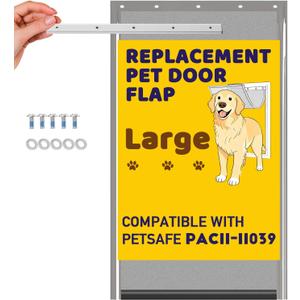 1pcs Pet Door Replacement Flap with 1 PAC11-11039 Metal Bracket, Flat Washers and Screws, Compatible with Pet-Safes Freedom Doggie Doors