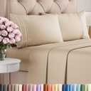 Queen Size 4 Piece Sheet Set - Comfy Breathable & Cooling Bed Sheets Set - Hotel Luxury Bedding for Women, Men, Kids, Teens, Boys & Girls - Deep Pockets, Ultra-Soft, Wrinkle Free - Oeko-Tex - Cream