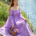 YESSA Renaissance Dress Women Peasant Dress, Medieval Dress for Women, Ren Faire Costume Boho Cottagecore Maxi Dress  Small