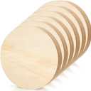 DEAYOU 6 Pack MDF Wood Circles, 6" Round Unfinished Wood Board, Wooden Disc Plaque for Crafts, Medium Density Fiberboard, 1" Thick Wood Block Coaster Base for DIY, Engraving, Chip Carving, Painting