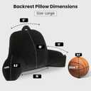 Large Plush Backrest Pillow for Sitting in Bed,Faux Fur Husband Pillow with Support Arms,Oeko-TEX Certified Aesthetic Lounging Pillow for Adults(19",Black)