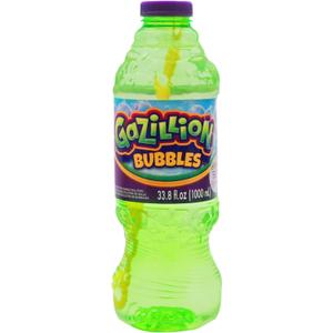 Gazillion Bubbles, Original Bubble Solution 1L - Create Bubbles with Premium Formula & 7-in-1 Bubble Wand - Non-Toxic & Safe (Green)