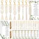 48 Sets Boho Baby Shower Favors for Guests Bohemian Macrame Keychains Bulk Crochet Tassel Key Rings with Thank You Cards for Girls Boys Baby Shower Gifts Birthday Party Favors (Boho)