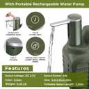 Hanaoyo 5 Gallon Portable Container with Touch Control Pump & Spigot, BPA Free Leak proof Storage Tank for Outdoor, Hiking, Backpacking, Camping