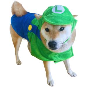 ComfyCamper Hat and Suspenders Dog Costume - X Large Medium Small Lab Star Space Cosplay Halloween Costumes, Large, Green