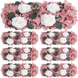 Pack of 6 Artificial Flower Wedding Arch Decorations, 18 inch Floral Centerpieces for Party Bridal Shower Event Table Wall Arrangement - Dusty Rose