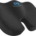 Everlasting Comfort Doctor Recommended Memory Foam Seat Cushion for Office Chairs & Car Seat - Ergonomic Office Desk Accessories for Tailbone Pain Relief, Sciatica & Back Support (Black Executive)