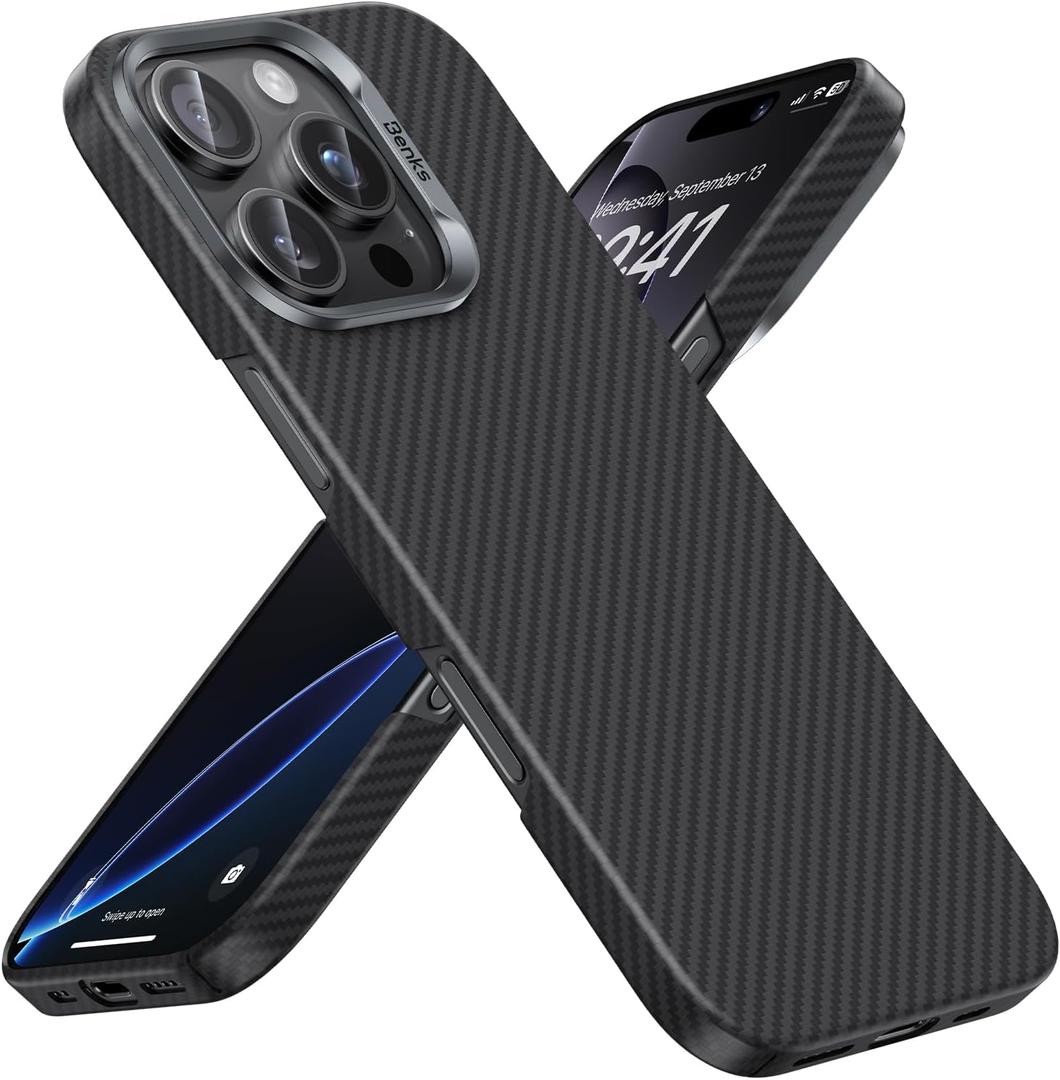 BENKS ArmorAir Case for iPhone 16 Pro, [Compatible with Magsafe] Ultra Slim & Light iPhone 16 Pro Case, Built with Dupont Kevlar 600D Aramid Fiber, Minimalist Design