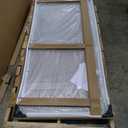 Frosted 34" W x 72" H Fixed Framed Shower Door Shower Screen Panel in Matte Black Finish with 5/16" (8mm) SGCC Tempered Glass, Reversible Installation