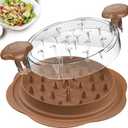 Chicken Shredder Large Chicken Breast Shredder Tool Twist with Brush&Fork, Visible Meat Shredder Machine, Anti-Slip Strip, Ergonomic Handle, BPA Free, Suitable for Pork Beef Chicken(Brown)