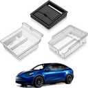 YONZEE 3PCS Center Console Organizer Tray for Tesla Model Y(2020-2024),Model 3(2020-2023) Accessories,with Armrest Hidden Upgrade Center Console Organizer