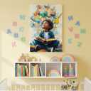Black Boy Reading Canvas Wall Art Inspirational Books For African American Boys Painting Picture Wall Decor African Boy Poster Print Artwork for Teenagers' Living Room Study Home Decoration 16x24in