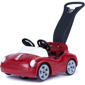 Step2 Side-by-Side Push Around Roadster, Kids Push Car, 2 Seat Ride On Car, Seat Belts & Horn, for Toddlers 1.5-4 Years Old, Red, 36" H X 25" W X 48" D