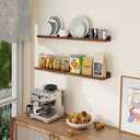 Axeman Picture Ledge Shelf, 24 Inch Walnut Floating Shelves Set of 4