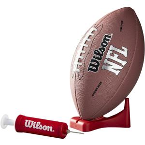 Wilson NFL MVP Football with Pump and Tee - Junior Size, Brown