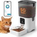 PAPIFEED Automatic Cat Feeder with App, 5G WiFi Cat Food Dispenser, 6L Timed Cat Feeder for Dry Food, 10 Meals/Day, 12 Portions/Meal, Dual Power Supply Smart Pet Feeder for Small Dog, White