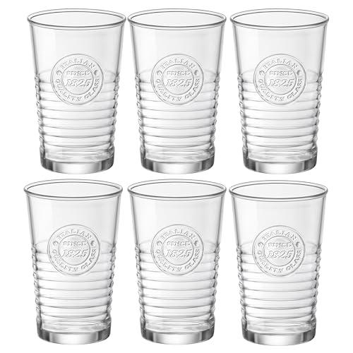 Bormioli Rocco Officina1825 Water Glasses (Set of 6), 11 oz, Clear