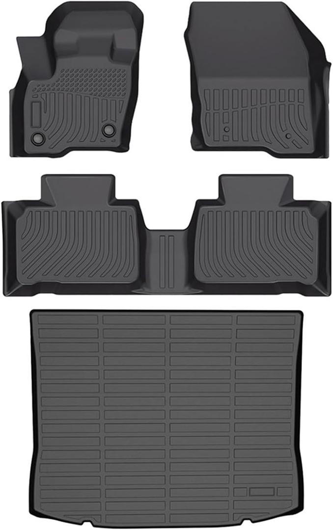 Mythoria 3D TPE Heavy Duty Full Set Floor Mats Liners Fit for Ford Edge 2015 2016 2017 2018 2019 2020 2021 2022 2023 2024 2025 - Waterproof Anti-Slip Easy Clean All-Weather Automobile Accessories