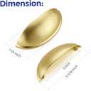 Ravinte 3 Pack 3" Drawer Pulls Brushed Brass Cabinet Cup Pulls Kitchen Hardware Cabinet Handles Drawer Handles Knobs 3 inch Hole Center