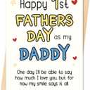 3 x IDU First Fathers Day Card, First Fathers Day Card Gifts for New Dad, Happy 1st Father's Day Cards Gift for New Dad Daddy Husband, Funny 1st Father's Day Cards Decorations from Baby Daughter Son
