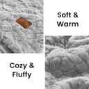 Cozy Bliss Faux Fur Throw Blanket for Couch, Fuzzy Soft Plush Thick Warm Fluffy Reversible Wave Textured Blanket for Sofa Bedroom Living Room, 55 * 70 Inches Grey
