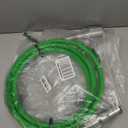7 Way ABS Trailer Cord, 15FT Straight 7 Way ABS Coiled, Heavy Duty Electric Power Cable, Trailer Cord Power Wire for Semi Trucks Tractors Trailers - Green Line