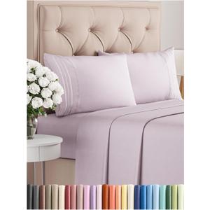 Queen Size 4 Piece Sheet Set - Comfy Breathable & Cooling Bed Sheets Set - Hotel Luxury Bedding for Women, Men, Kids & Teens - Deep Pockets, Easy-Fit, Soft and Wrinkle Free - Oeko-Tex - Light Lavender (36 - Light Lavender)