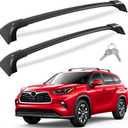 Lockable 260lbs Cross Bars Roof Racks Fit for Toyota Highlander 2020 2021 2022 2023 2024 2025 XLE Limited Platinum Hybrid, Heavy Duty Aluminum Rail Crossbar Anti-Theft Metal Matte Luggage (Black)