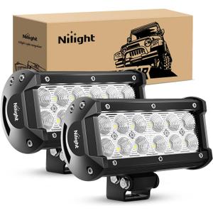 Nilight 60002F-B 36W 6.5-Inch Flood LED Light Bar - Off-Road Driving Fog Light for Boats, Trucks - 2PCS, Super Bright, 2 Years Warranty Nilight 60002F-B 36W 6.5-Inch Flood LED Light Bar - Off-Road Driving Fog Light for Boats, Trucks - 2PCS, Super Bright, 2 Years Warranty