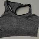 Hanes Women's Seamless Racerback Sports Bra (Ebony Heather, Medium)