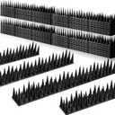 Geetery 40 Pack Bird Spikes for Outside Squirrel Pigeon Spikes Bird Spikes for Cat Animal Outside Plastic Fence Spikes for Garden Wall Railing Roof(Black)