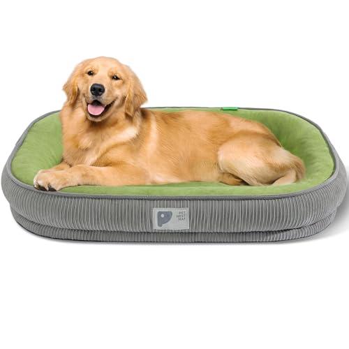 Orthopedic Dog Bed for Large Dogs Sofa Bed with Egg Crate Foam Dog Couch Bed with Four-Sided Bolster, Removable Cover & Non-Slip Bottom, Large (38 x 30 Inch)
