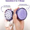 SHINLEA 2 in 1 Scalp Massager Hair Growth,Scalp Scrubber with Soft Silicone Bristles for Dandruff Removal,Shampoo Brush for Exfoliation,Head Massager for Both Wet and Dry Use (Purple)