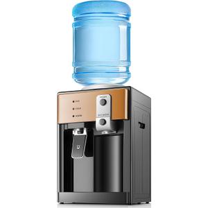 Housiwill Countertop Water Dispenser, Top Loading Water Cooler for 1.2 to 5 Gallon, 3 Temperature Settings Room Temperature Water Cold Hot Water Dispenser, Suitable for Home, Office, Dorm Bedside Use