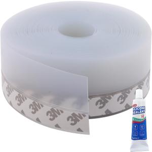 Weather Stripping Door Seal, 32 FT Door Draft Stopper Adhesive Silicone Seal Strips Ideal for Doors, Windows, Shower Glass (45mm) (Lucent)