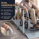 RDCMKL Wheelchair Ramp with Handrails, 4-12" Rise, Non-Slip, Carbon Steel