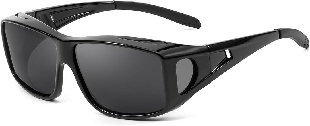 Myiaur Polarized Fit Over Glasses Sunglasses for Men Women, Wear Over Glasses with UV400 Protection Wraparound for Driving