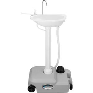 Kohree Portable Sink Hand Wash Station with Wheels, 5 Gal Water Tank, Upgraded Foot Pump & Valve, Soap Dispenser & Towel Holder - Compact Camping Sink for Outdoor Hand Washing