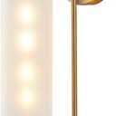 BOKT Mid Century Modern 1-Light Wall Mounted Light Brushed Gold Metal Wall Sconce Lighting Minimalist Anti Brass Wall Sconce Lamp White Glass Bathroom Vanity Light Fixture (White)