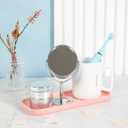 Ceramic Bathroom Tray,Kitchen Sink Organizer Tray,Cosmetics Holder (Pink)