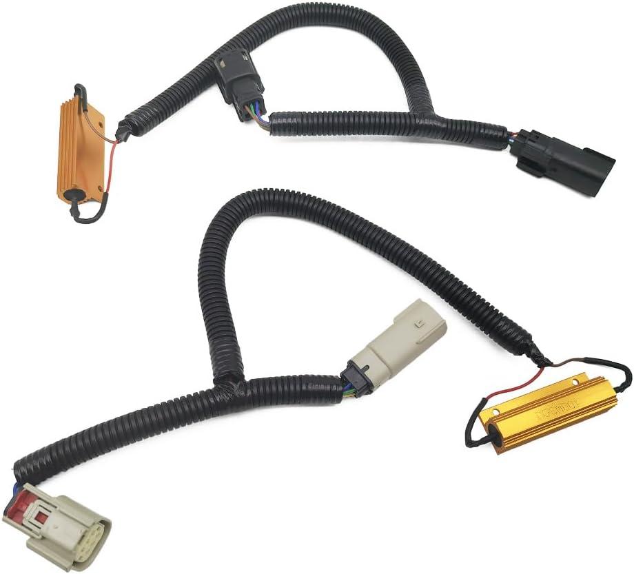 Taillight Conversion Harness 2PCs Fit for Sierra LTZ Denali for Silverado 2016-2018 Fit for RAM 2500 3500 2019 Halogen to LED Adaptor Wiring Left & Right