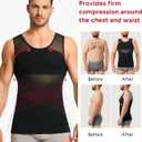 Nebility Mens Compression Shirt for Gynecomastia - Slimming Undershirts Body Shaper Vest Mesh Shapewear Workout Tank Tops (Black, M)
