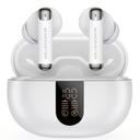 Monster N-Lite 211 Wireless Earbuds, Bluetooth 6.0 Stereo Headphones with Noise-Cancelling Mic and LED Display, Built-in Mic for Clear Calls, Waterproof Design for Sports, White