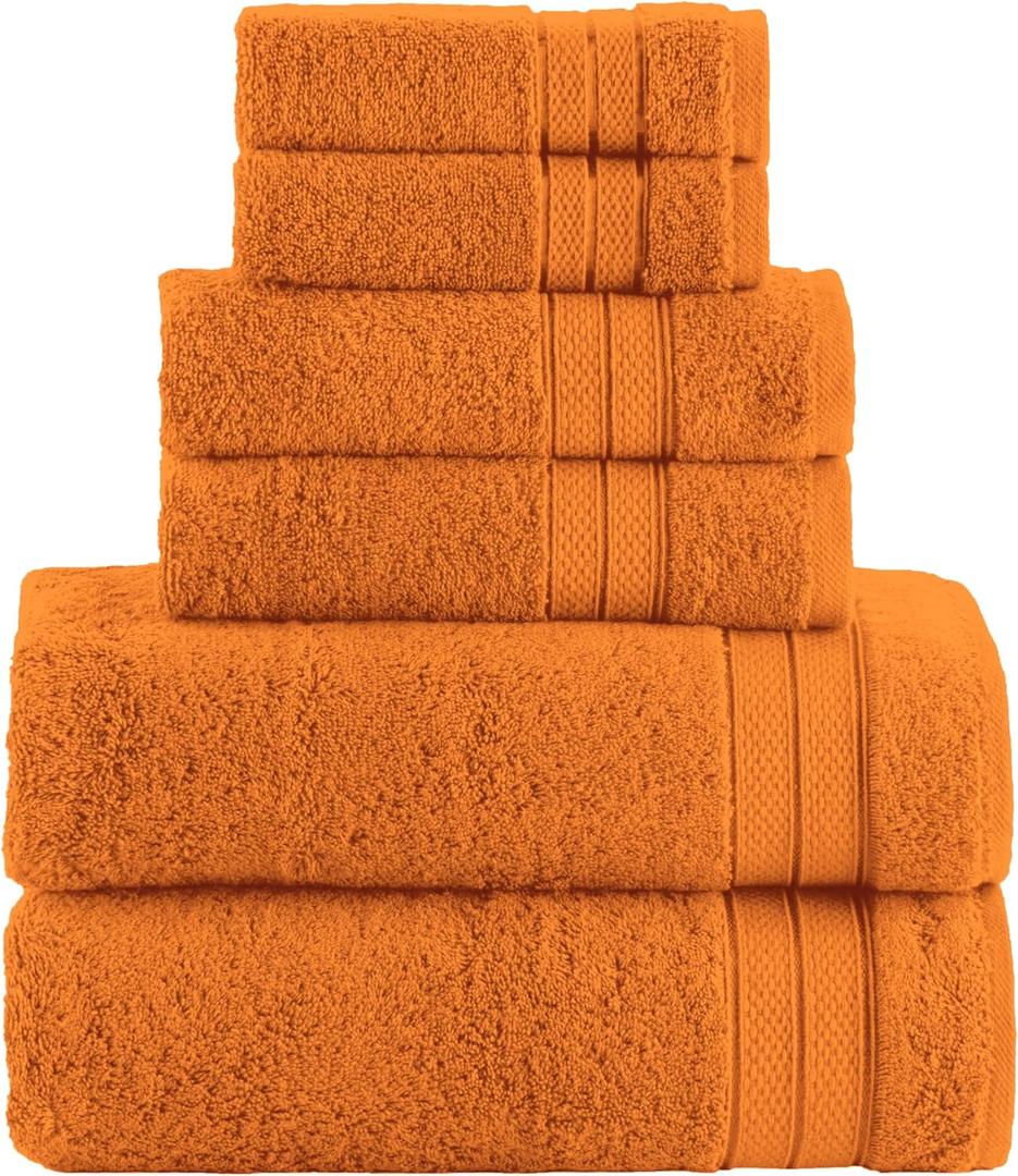 6 PIECE SET POPCORN -TEXTUREF BATH ENSEMBLE, 2 BATH TOWELS 27X54, 2 BATH TOWELS 16X26, 2 BATH TOWELS 13X13