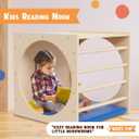Kids Cube Cozy Corner, 24" Wooden Montessori Play Furniture, Solid Reading Nook with Cusion, Play Set and Palyhouse for Preschool, Home and Daycare (Natural Finish), 24in X 24in