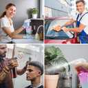 4 pack Plastic Spray Bottles Empty Spray Bottle 16.9oz/500ml Heavy Duty Spraying Bottles Mist/Stream Water Bottle for Cleaning Solutions, Hair (2Clear&1 brown&1 gradient)