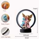 Fairy Dragon Figurine Lamp - Fairy Collection Pixie Statue with 6.15 inch LED Circle Table Lamp for Gifts,Fantasy/Bedroom/Bookshelf/Desk Decoration